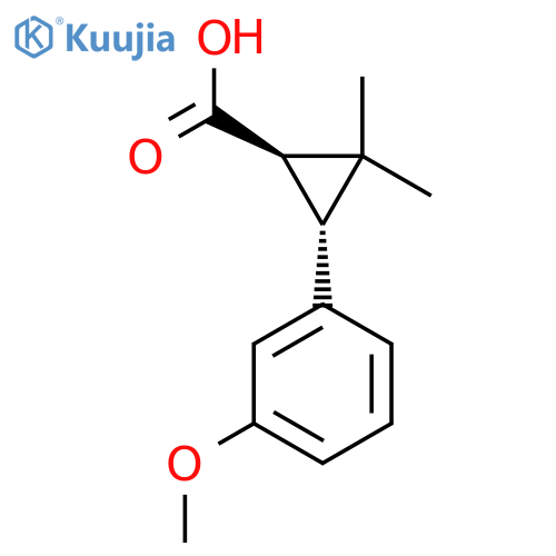 rac-(1R,3R)-3-(3-methoxyphenyl)-2,2-dimethylcyclopropane-1-carboxylic acid structure