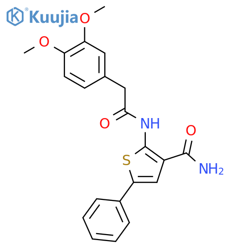 2-2-(3,4-dimethoxyphenyl)acetamido-5-phenylthiophene-3-carboxamide structure