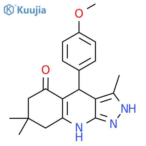 4-(4-methoxyphenyl)-3,7,7-trimethyl-1H,4H,5H,6H,7H,8H,9H-pyrazolo[3,4-b]quinolin-5-one structure