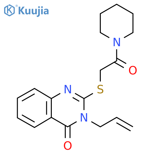 2-{2-oxo-2-(piperidin-1-yl)ethylsulfanyl}-3-(prop-2-en-1-yl)-3,4-dihydroquinazolin-4-one structure