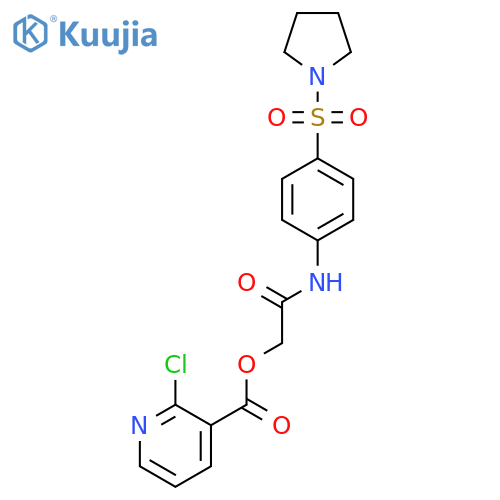 [2-Oxo-2-(4-pyrrolidin-1-ylsulfonylanilino)ethyl] 2-chloropyridine-3-carboxylate structure