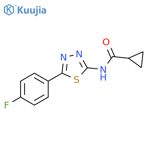 N-5-(4-fluorophenyl)-1,3,4-thiadiazol-2-ylcyclopropanecarboxamide structure