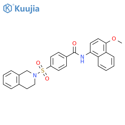 N-(4-methoxynaphthalen-1-yl)-4-(1,2,3,4-tetrahydroisoquinoline-2-sulfonyl)benzamide structure