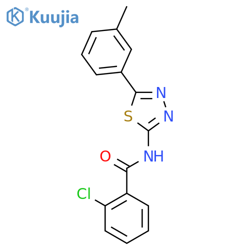 2-chloro-N-5-(3-methylphenyl)-1,3,4-thiadiazol-2-ylbenzamide structure