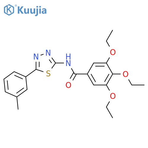3,4,5-triethoxy-N-5-(3-methylphenyl)-1,3,4-thiadiazol-2-ylbenzamide structure