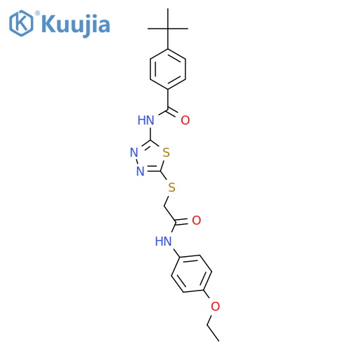 4-tert-butyl-N-5-({(4-ethoxyphenyl)carbamoylmethyl}sulfanyl)-1,3,4-thiadiazol-2-ylbenzamide structure