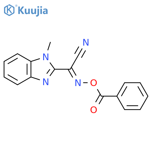 (E)-cyano(1-methyl-1H-1,3-benzodiazol-2-yl)methylideneamino benzoate structure