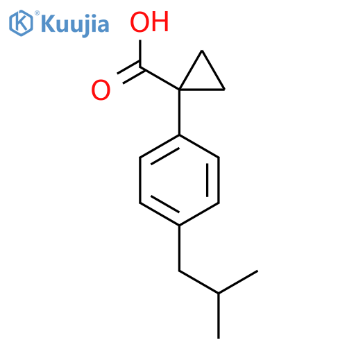 1-4-(2-methylpropyl)phenylcyclopropane-1-carboxylic acid structure