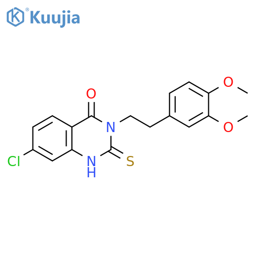 7-chloro-3-2-(3,4-dimethoxyphenyl)ethyl-2-sulfanylidene-1,2,3,4-tetrahydroquinazolin-4-one structure