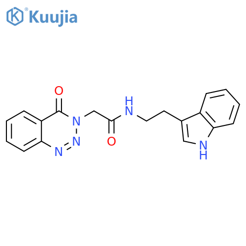 N-2-(1H-indol-3-yl)ethyl-2-(4-oxo-3,4-dihydro-1,2,3-benzotriazin-3-yl)acetamide structure