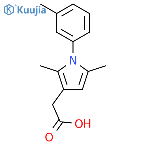 1H-Pyrrole-3-aceticacid, 2,5-dimethyl-1-(3-methylphenyl)- structure