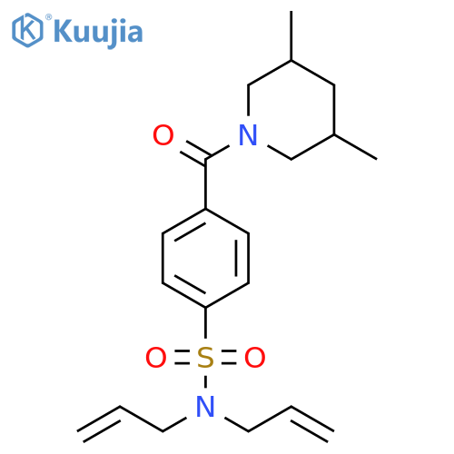 4-(3,5-dimethylpiperidine-1-carbonyl)-N,N-bis(prop-2-en-1-yl)benzene-1-sulfonamide structure