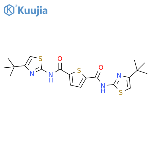 N2,N5-bis(4-tert-butyl-1,3-thiazol-2-yl)thiophene-2,5-dicarboxamide structure