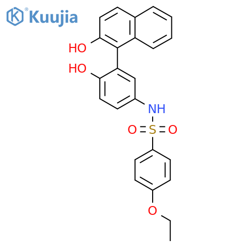 4-ethoxy-N-4-hydroxy-3-(2-hydroxynaphthalen-1-yl)phenylbenzene-1-sulfonamide structure