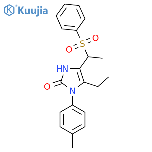 5-ethyl-1-(4-methylphenyl)-4-[1-(phenylsulfonyl)ethyl]-1,3-dihydro-2H-imidazol-2-one structure