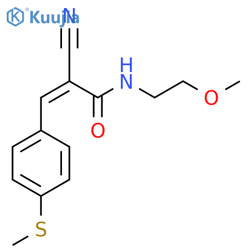 2-cyano-N-(2-methoxyethyl)-3-4-(methylsulfanyl)phenylprop-2-enamide structure