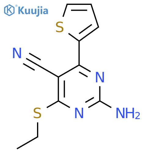2-AMINO-4-(ETHYLSULFANYL)-6-(2-THIENYL)-5-PYRIMIDINECARBONITRILE structure