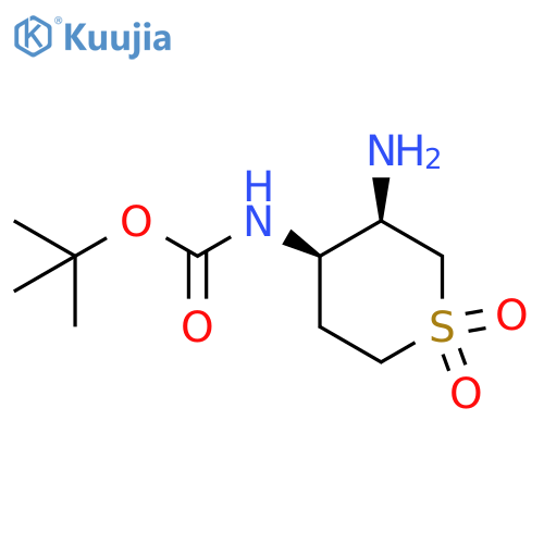 tert-butyl N-(3-amino-1,1-dioxo-1lambda6-thian-4-yl)carbamate, cis structure