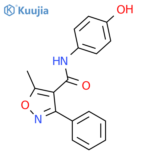 N-(4-hydroxyphenyl)-5-methyl-3-phenyl-1,2-oxazole-4-carboxamide structure