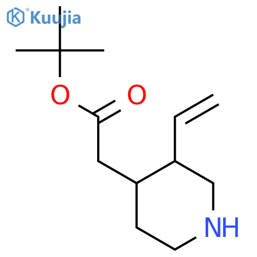tert-butyl [(3R,4S)-3-ethenylpiperidin-4-yl]acetate structure