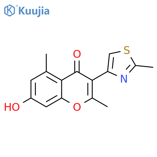4H-1-Benzopyran-4-one,7-hydroxy-2,5-dimethyl-3-(2-methyl-4-thiazolyl)- structure