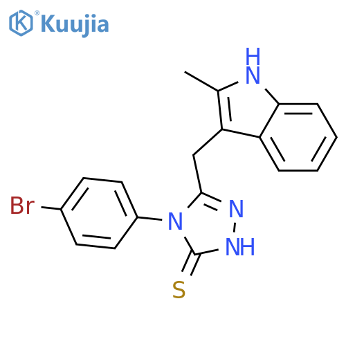 4-(4-bromophenyl)-3-[(2-methyl-1h-indol-3-yl)methyl]-1h-1,2,4-triazole-5-thione structure