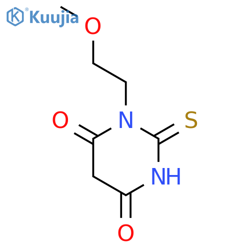 1-(2-methoxyethyl)-2-thioxodihydropyrimidine-4,6(1H,5H)-dione structure