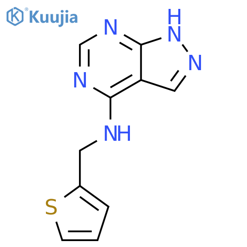 N-(thiophen-2-yl)methyl-1H-pyrazolo3,4-dpyrimidin-4-amine structure