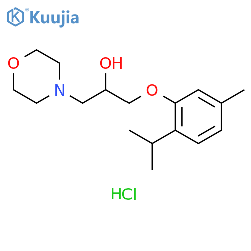 1-5-methyl-2-(propan-2-yl)phenoxy-3-(morpholin-4-yl)propan-2-ol hydrochloride structure