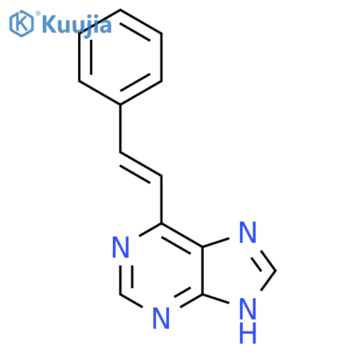1H-Purine, 6-[(1E)-2-phenylethenyl]- structure