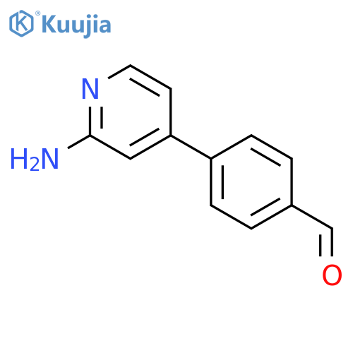 Benzaldehyde, 4-(2-amino-4-pyridinyl)- structure