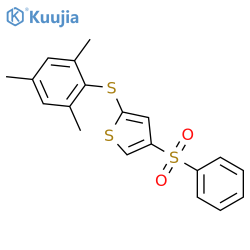 Thiophene, 4-(phenylsulfonyl)-2-[(2,4,6-trimethylphenyl)thio]- structure