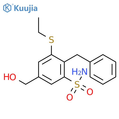 Benzenesulfonamide, 3-(ethylthio)-5-(hydroxymethyl)-2-(phenylmethyl)- structure