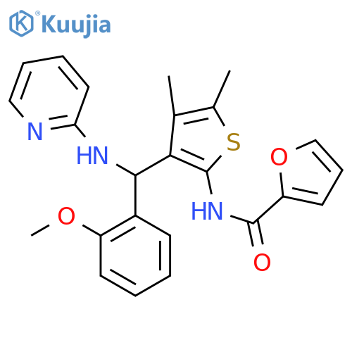 N-{3-[(2-methoxyphenyl)[(pyridin-2-yl)amino]methyl]-4,5-dimethylthiophen-2-yl}furan-2-carboxamide structure