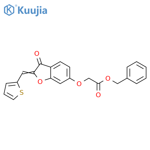 benzyl 2-{(2Z)-3-oxo-2-(thiophen-2-yl)methylidene-2,3-dihydro-1-benzofuran-6-yloxy}acetate structure