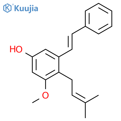 Phenol,3-methoxy-4-(3-methyl-2-buten-1-yl)-5-[(1E)-2-phenylethenyl]- structure