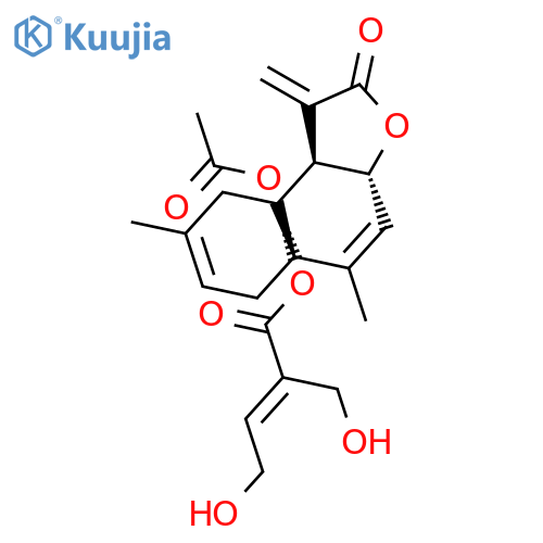 2-Butenoic acid,4-hydroxy-2-(hydroxymethyl)-,(3aR,4R,6E,9R,10Z,11aR)-9-(acetyloxy)-2,3,3a,4,5,8,9,11a-octahydro-6,10-dimethyl-3-methylene-2-oxocyclodeca[b]furan-4-ylester, (2E)- structure