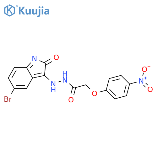 N'-(5-bromo-2-oxoindol-3-yl)-2-(4-nitrophenoxy)acetohydrazide structure