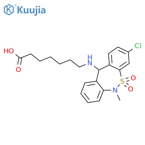 7-[(3-chloro-6,11-dihydro-6-methyldibenzo[c,f][1,2]thiazepin-11-yl)-amino]heptanoic acid s,s-dioxide structure