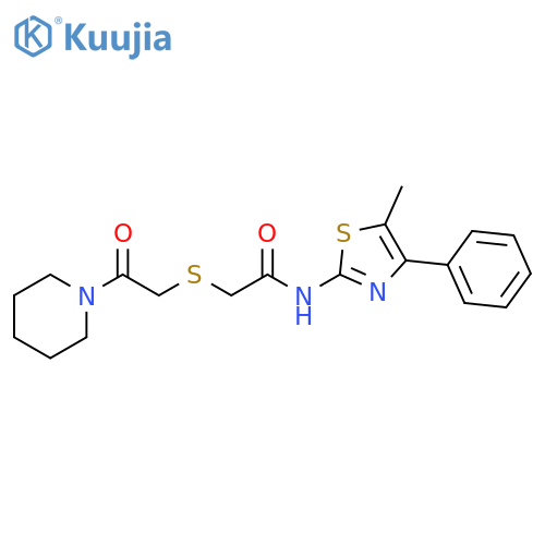 N-(5-methyl-4-phenyl-1,3-thiazol-2-yl)-2-{2-oxo-2-(piperidin-1-yl)ethylsulfanyl}acetamide structure
