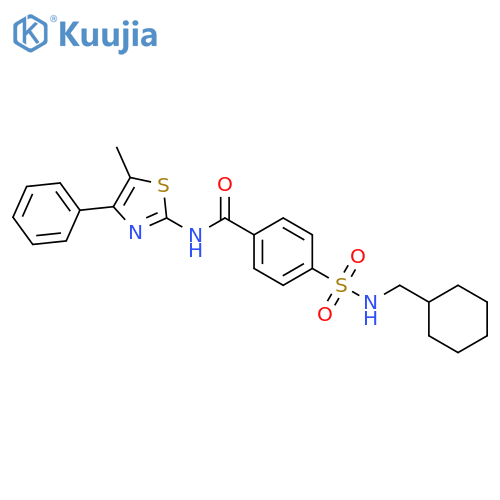 4-cyclohexyl(methyl)sulfamoyl-N-(5-methyl-4-phenyl-1,3-thiazol-2-yl)benzamide structure