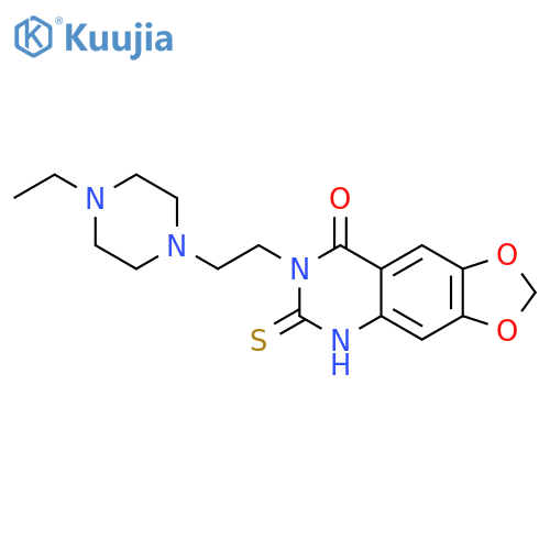 7-2-(4-ethylpiperazin-1-yl)ethyl-6-sulfanylidene-2H,5H,6H,7H,8H-1,3dioxolo4,5-gquinazolin-8-one structure