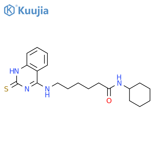 N-cyclohexyl-6-(2-sulfanylidene-1,2-dihydroquinazolin-4-yl)aminohexanamide structure