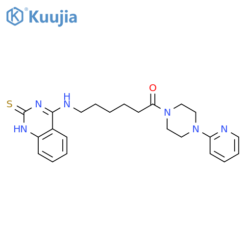 1-4-(pyridin-2-yl)piperazin-1-yl-6-(2-sulfanylidene-1,2-dihydroquinazolin-4-yl)aminohexan-1-one structure