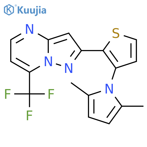 2-[3-(2,5-Dimethyl-1H-pyrrol-1-yl)-2-thienyl]-7-(trifluoromethyl)pyrazolo[1,5-a]pyrimidine structure