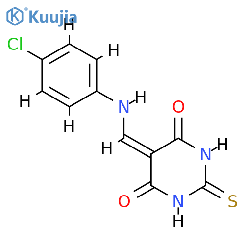 5-{(4-chlorophenyl)aminomethylidene}-2-sulfanylidene-1,3-diazinane-4,6-dione structure