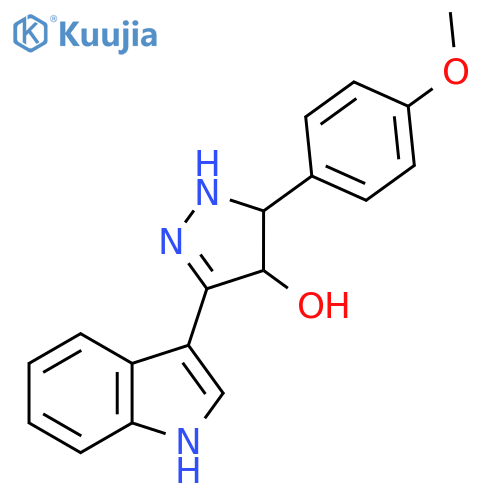 3-(1H-indol-3-yl)-5-(4-methoxyphenyl)-4,5-dihydro-1H-pyrazol-4-ol structure