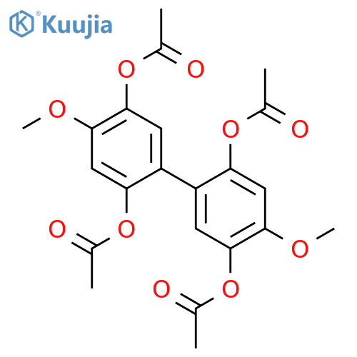 [1,1'-Biphenyl]-2,2',5,5'-tetrol,4,4'-dimethoxy-, 2,2',5,5'-tetraacetate structure