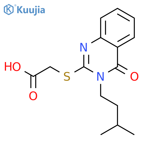 2-{[3-(3-methylbutyl)-4-oxo-3,4-dihydroquinazolin-2-yl]sulfanyl}acetic acid structure