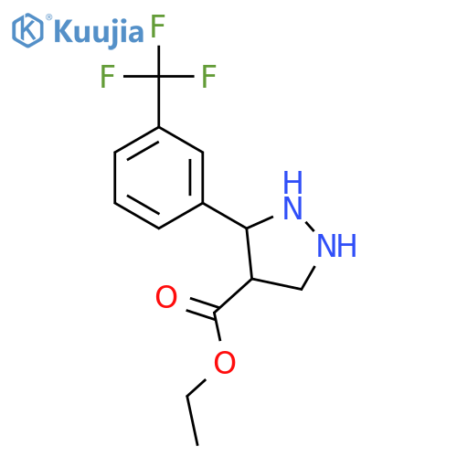 Ethyl 3-[3-(trifluoromethyl)phenyl]pyrazolidine-4-carboxylate structure